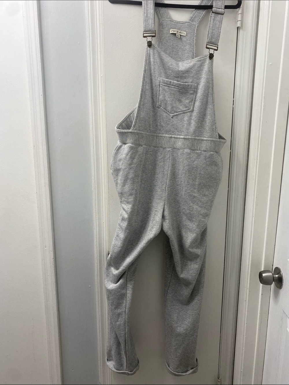 Frye Light Gray Women's Overalls with Front Bib Pocket